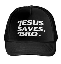 Load image into Gallery viewer, Jesus Saves Bro Letters Print Baseball Cap Trucker Hat For Women Men Unisex Mesh Adjustable Size Drop Ship M-158