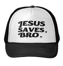 Load image into Gallery viewer, Jesus Saves Bro Letters Print Baseball Cap Trucker Hat For Women Men Unisex Mesh Adjustable Size Drop Ship M-158