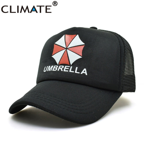CLIMATE Youth Resident Evil Umbrella Summer Cool Black Mesh Trucker Caps Baseball Caps Hats Adjustable For Men Women summer cool