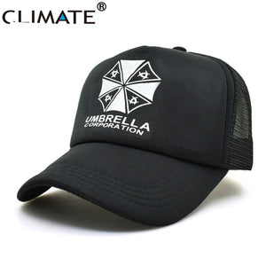 CLIMATE Youth Resident Evil Umbrella Summer Cool Black Mesh Trucker Caps Baseball Caps Hats Adjustable For Men Women summer cool