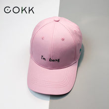 Load image into Gallery viewer, COKK Baseball Cap For Women Solid Color Embroidery Letter Snapback Hip Hop Trucker Cap Men&#39;s Baseball Caps Female Male Sun Hat