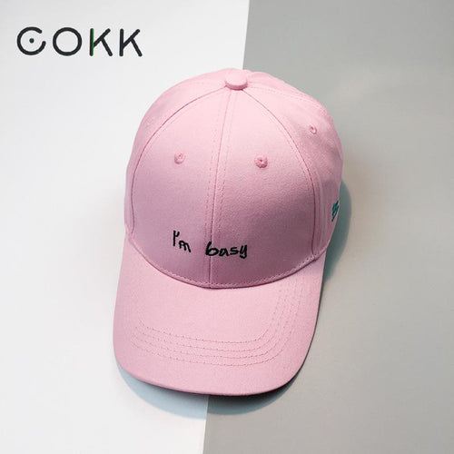 COKK Baseball Cap For Women Solid Color Embroidery Letter Snapback Hip Hop Trucker Cap Men's Baseball Caps Female Male Sun Hat