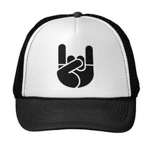 Load image into Gallery viewer, Rock Hand Stencil Letters Baseball Cap Trucker Hat For Women Men Unisex Mesh Adjustable Size Black White Drop Ship M-55