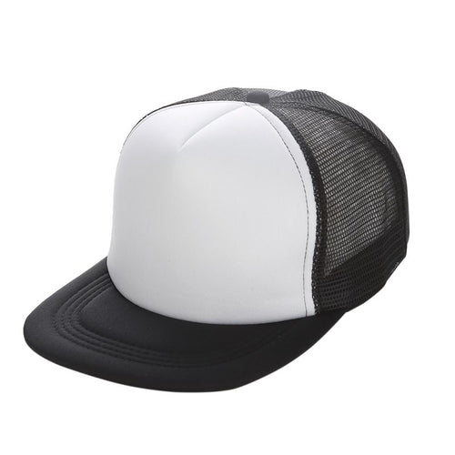 Flat Brim Blank Plain Baseball Cap Hip Hop Women Men Mesh Snapback Strapback Trucker Hat Bone Black Blue Gray Green White Red