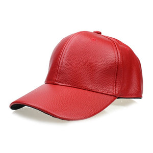 [FLB] Cool!new fashion PU black Baseball Cap women Hats For men fall Leather cap Trucker cap casquette snapback winter for women