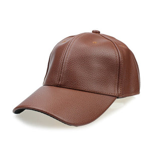 [FLB] Cool!new fashion PU black Baseball Cap women Hats For men fall Leather cap Trucker cap casquette snapback winter for women