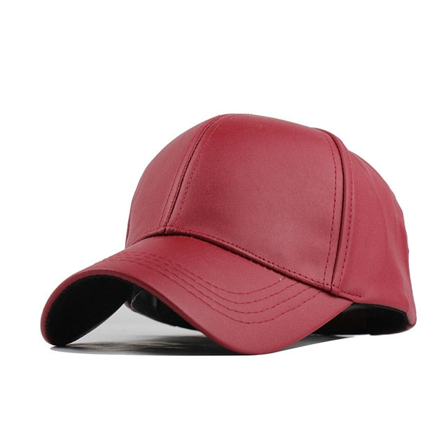 [FLB] Wholesale New Winter PU Leather Caps Baseball Cap Biker Trucker casquette Snapback Hats For Men Women Hats And Caps F238
