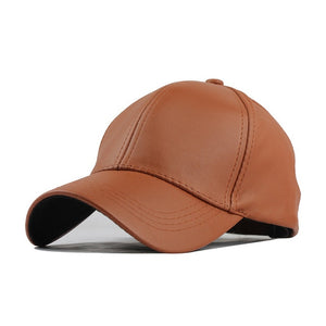 [FLB] Wholesale New Winter PU Leather Caps Baseball Cap Biker Trucker casquette Snapback Hats For Men Women Hats And Caps F238