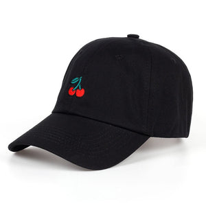 New Cherry Fruits Embroidered Snapback Baseball Cap Dad Hats Man & Women Denim Blue bone Caps Adjustable Curved Hats for Travel