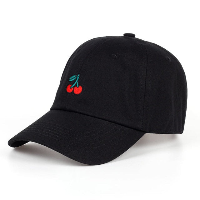 New Cherry Fruits Embroidered Snapback Baseball Cap Dad Hats Man & Women Denim Blue bone Caps Adjustable Curved Hats for Travel