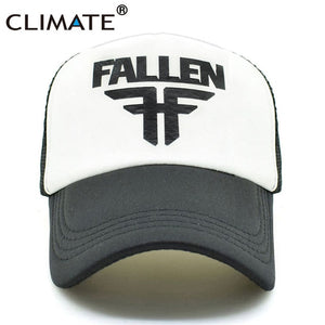 CLIMATE Men Women Cool Trucker Caps FALLEN Skateboard Fans Mesh Caps Cool Summer Baseball Mesh Net Trucker Skater Sport Caps Hat