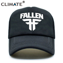 Load image into Gallery viewer, CLIMATE Men Women Cool Trucker Caps FALLEN Skateboard Fans Mesh Caps Cool Summer Baseball Mesh Net Trucker Skater Sport Caps Hat