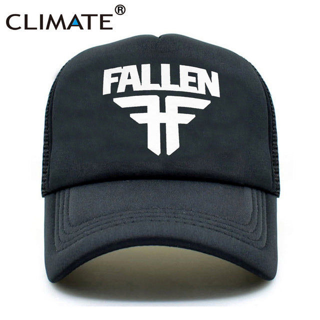 CLIMATE Men Women Cool Trucker Caps FALLEN Skateboard Fans Mesh Caps Cool Summer Baseball Mesh Net Trucker Skater Sport Caps Hat