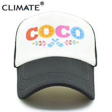 Load image into Gallery viewer, CLIMATE Men Women Summer Trucker Cap Moive COCO Mesh Caps Remember Me Guitar Mexico Mexican Day of the Dead Cool Net Caps Hat