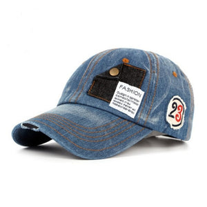 Trucker Hat Snapback Denim Cap Spring Cotton Dad Hats Unisex Washed Baseball Caps Trendy Summer Men Patchwork Adjustable Dad Cap