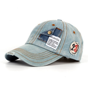 Trucker Hat Snapback Denim Cap Spring Cotton Dad Hats Unisex Washed Baseball Caps Trendy Summer Men Patchwork Adjustable Dad Cap