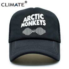Load image into Gallery viewer, CLIMATE Women Men Arctic Monkeys Trucker Cap Punk Rock Music Summer Cool Summer Cap Black Baseball Net Trucker Caps Hat For Men
