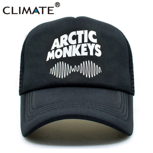 CLIMATE Women Men Arctic Monkeys Trucker Cap Punk Rock Music Summer Cool Summer Cap Black Baseball Net Trucker Caps Hat For Men