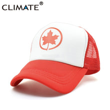 Load image into Gallery viewer, CLIMATE Men Canada Flag Maple Cap Leaf Red Summer Cool Mesh Trucker Caps Cool Summer Baseball Mesh Net Trucker Caps Hat For Men