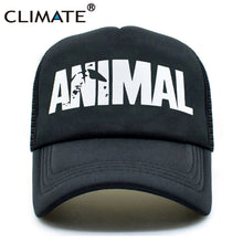 Load image into Gallery viewer, CLIMATE Men Animal GYM Mesh Trucker Caps Animal Print Fitness Fans Black Mesh Cap Body building Muscle Sports Caps Hat For Men