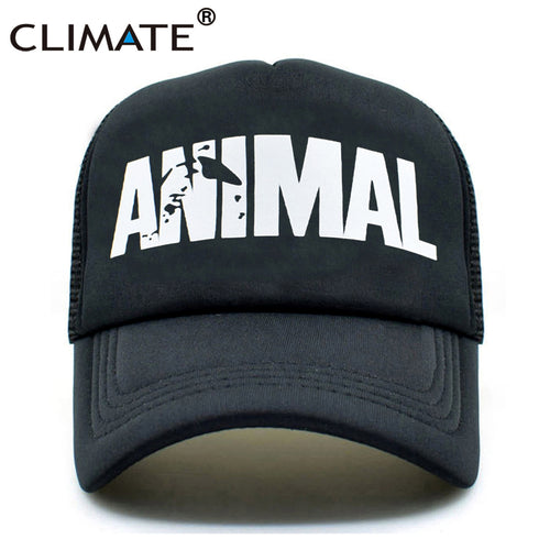 CLIMATE Men Animal GYM Mesh Trucker Caps Animal Print Fitness Fans Black Mesh Cap Body building Muscle Sports Caps Hat For Men