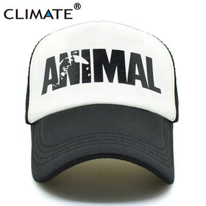 CLIMATE Men Animal GYM Mesh Trucker Caps Animal Print Fitness Fans Black Mesh Cap Body building Muscle Sports Caps Hat For Men
