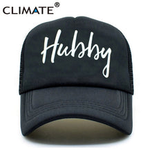 Load image into Gallery viewer, CLIMATE Men Women Couple Lovers Trucker Caps Couple Hubby Wifey Caps Lovers Printed Couple Summer Caps Mesh Net Trucker Cap Hat