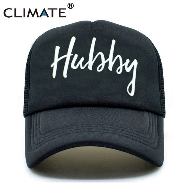 CLIMATE Men Women Couple Lovers Trucker Caps Couple Hubby Wifey Caps Lovers Printed Couple Summer Caps Mesh Net Trucker Cap Hat