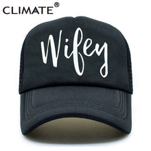 Load image into Gallery viewer, CLIMATE Men Women Couple Lovers Trucker Caps Couple Hubby Wifey Caps Lovers Printed Couple Summer Caps Mesh Net Trucker Cap Hat