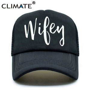 CLIMATE Men Women Couple Lovers Trucker Caps Couple Hubby Wifey Caps Lovers Printed Couple Summer Caps Mesh Net Trucker Cap Hat