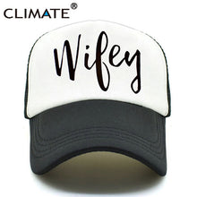 Load image into Gallery viewer, CLIMATE Men Women Couple Lovers Trucker Caps Couple Hubby Wifey Caps Lovers Printed Couple Summer Caps Mesh Net Trucker Cap Hat