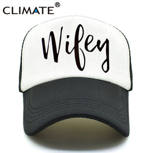 CLIMATE Men Women Couple Lovers Trucker Caps Couple Hubby Wifey Caps Lovers Printed Couple Summer Caps Mesh Net Trucker Cap Hat