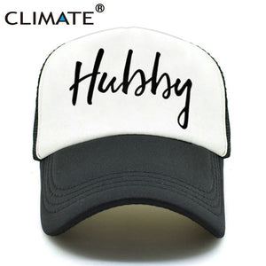 CLIMATE Men Women Couple Lovers Trucker Caps Couple Hubby Wifey Caps Lovers Printed Couple Summer Caps Mesh Net Trucker Cap Hat