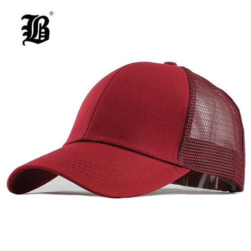 [FLB] Summer Mesh Cap Ponytail Caps Messy Buns Trucker Plain Baseball Cap Fashion Snapback Sports Hats For Women Man F144