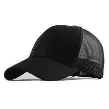 Load image into Gallery viewer, [FLB] Summer Mesh Cap Ponytail Caps Messy Buns Trucker Plain Baseball Cap Fashion Snapback Sports Hats For Women Man F144
