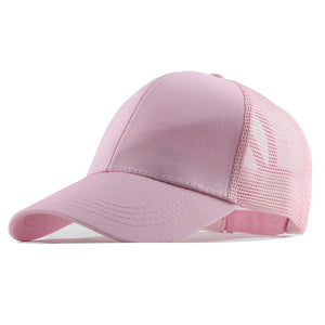 [FLB] Summer Mesh Cap Ponytail Caps Messy Buns Trucker Plain Baseball Cap Fashion Snapback Sports Hats For Women Man F144