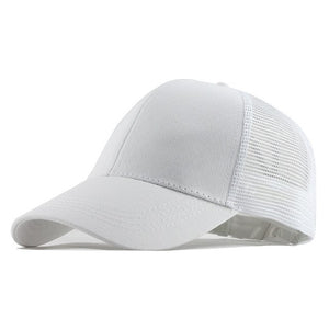 [FLB] Summer Mesh Cap Ponytail Caps Messy Buns Trucker Plain Baseball Cap Fashion Snapback Sports Hats For Women Man F144