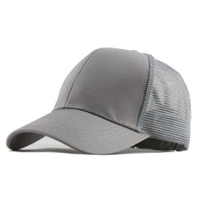 Load image into Gallery viewer, [FLB] Summer Mesh Cap Ponytail Caps Messy Buns Trucker Plain Baseball Cap Fashion Snapback Sports Hats For Women Man F144