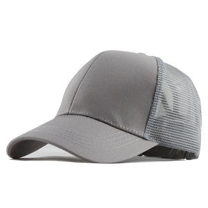 [FLB] Summer Mesh Cap Ponytail Caps Messy Buns Trucker Plain Baseball Cap Fashion Snapback Sports Hats For Women Man F144