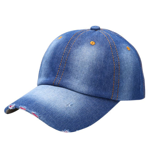 Vintage 2018 Denim Baseball Cap Men Women Jeans Hat  Trucker Visor Adjustable Snapback Baseball Cap Men
