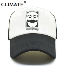 Load image into Gallery viewer, CLIMATE Mr Robot Fsociety Mesh Trucker Cap Robot Fsociety Mask Print Mesh Cap Men Funny TV Show Cap Hacker Evil Black Caps Hat