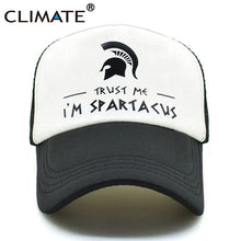 Load image into Gallery viewer, CLIMATE Men New Trucker Caps Spatacus Spartak Cool Black Caps Hot Summer I Am Spatacus Spartan Baseball Mesh Net Trucker Cap Hat