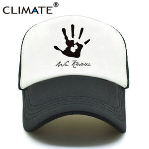 CLIMATE The Elder Scrolls Skyrim Trucker Cap Dark Brotherhood We Know Cap Summer Cool Baseball Net Mesh Caps Hat For Men Women