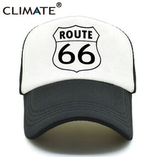 Load image into Gallery viewer, CLIMATE Men Women New Summer Trucker Caps ROUTE 66 Cool Summer Black Adult Cool Baseball Mesh Net Trucker Caps Hat for Men Adult