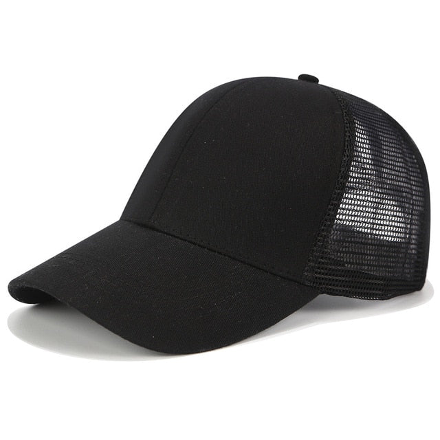 Trucker Cap Ponytail Baseball Cap Women Mesh Hip Hop Snapback Dad Hats Summer Female Outdoor Sport Adjustable Breathable Hat