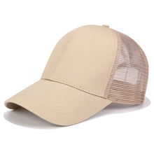 Load image into Gallery viewer, Trucker Cap Ponytail Baseball Cap Women Mesh Hip Hop Snapback Dad Hats Summer Female Outdoor Sport Adjustable Breathable Hat