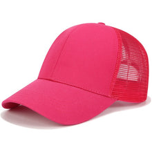 Load image into Gallery viewer, Trucker Cap Ponytail Baseball Cap Women Mesh Hip Hop Snapback Dad Hats Summer Female Outdoor Sport Adjustable Breathable Hat