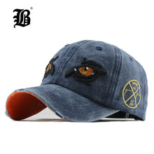 Load image into Gallery viewer, [FLB] Washed Cotton Men Cap Baseball Caps Hip Hop Snapback Dad Hat for Women cap Trucker Embroidery Eagle Eye Casquette F156