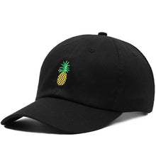 Load image into Gallery viewer, Drop Shipping Pineapple Embroidery Baseball Cap Women Men 100% Cotton Dad Cap Fruit Snapback hip hop Dad Hat Trucker Casquette