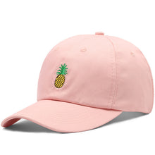 Load image into Gallery viewer, Drop Shipping Pineapple Embroidery Baseball Cap Women Men 100% Cotton Dad Cap Fruit Snapback hip hop Dad Hat Trucker Casquette